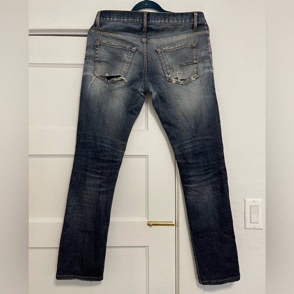 EUC Men’s Size 30 (30” X 30”) Christian Dior Homme Distressed Denim Blue Jeans - Picture 5 of 12